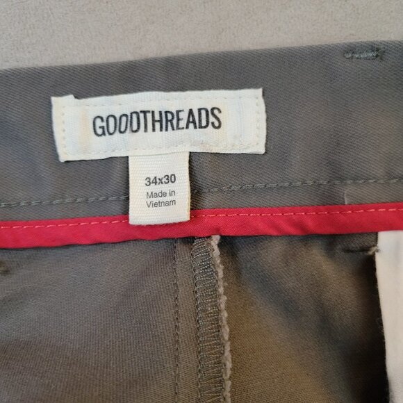 Goodthreads Gray Straight Men's Slack Pants - Size 34x30 - Picture 3 of 13